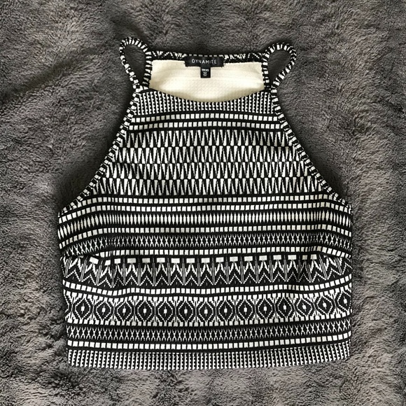 2/$25 Dynamite Patterned Crop Top - Picture 1 of 7